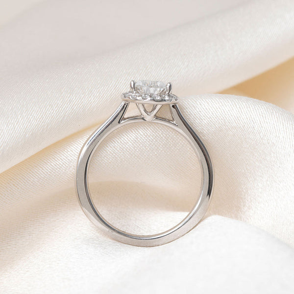 Halo-1.0 CT Pear Lab Grown Diamond Engagement Ring - Halo-1.0 CT Pear Lab Grown Diamond Engagement Ring