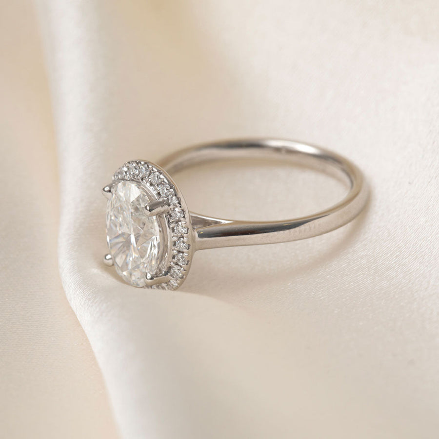 Halo-2.0 CT Oval Lab Grown Diamond Engagement Ring