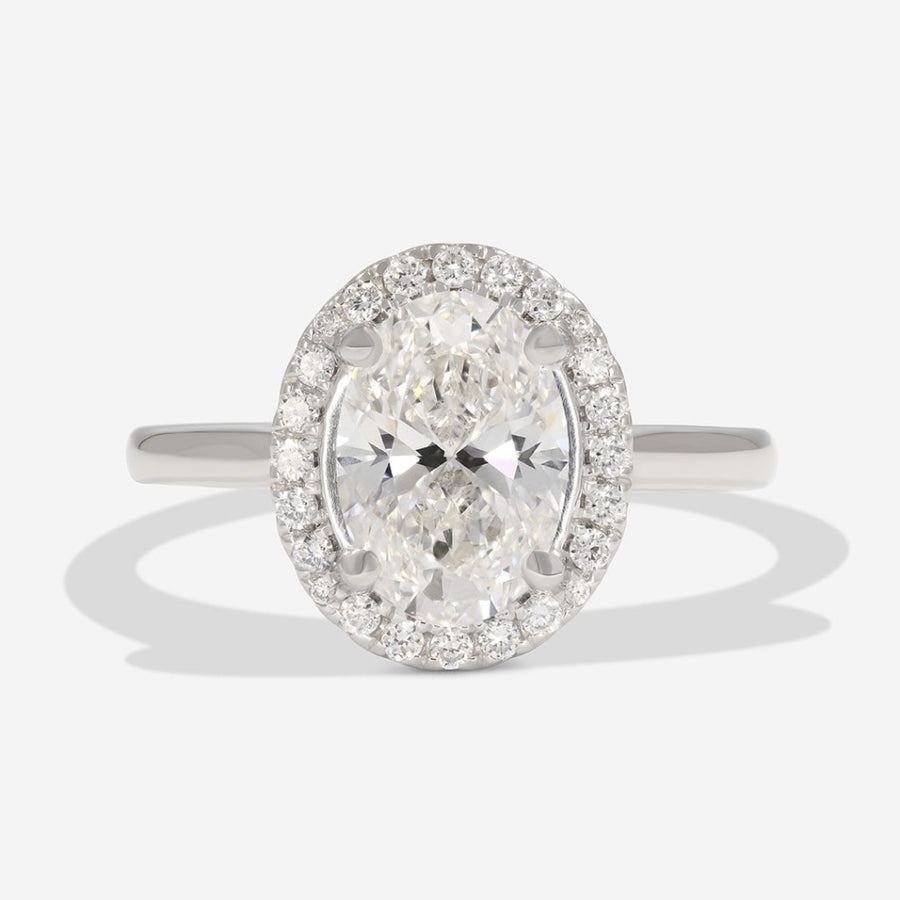 Halo-2.0 CT Oval Lab Grown Diamond Engagement Ring