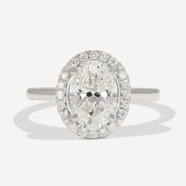 Halo-2.0 CT Oval Lab Grown Diamond Engagement Ring - Halo-2.0 CT Oval Lab Grown Diamond Engagement Ring