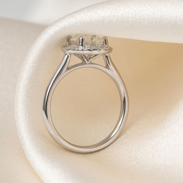Halo-2.0 CT Oval Lab Grown Diamond Engagement Ring - Halo-2.0 CT Oval Lab Grown Diamond Engagement Ring