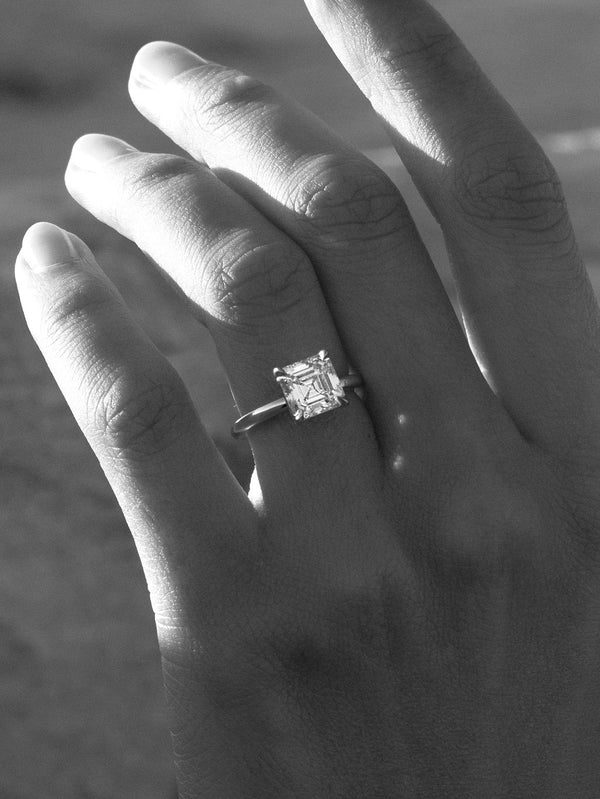 Solitaire-Asscher Lab Grown Diamond Engagement Ring - Solitaire-Oval Lab Grown Diamond Engagement Ring