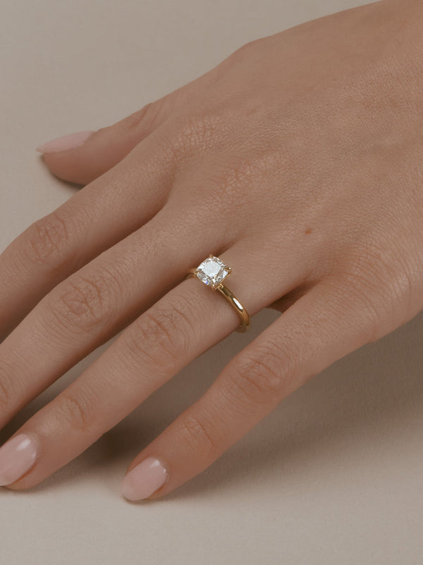 Solitaire-Cushion Lab Grown Diamond Engagement Ring - Solitaire-Oval Lab Grown Diamond Engagement Ring