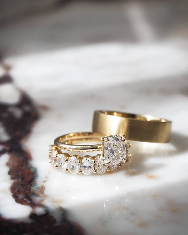 Solitaire-Cushion Lab Grown Diamond Engagement Ring - Solitaire-Oval Lab Grown Diamond Engagement Ring