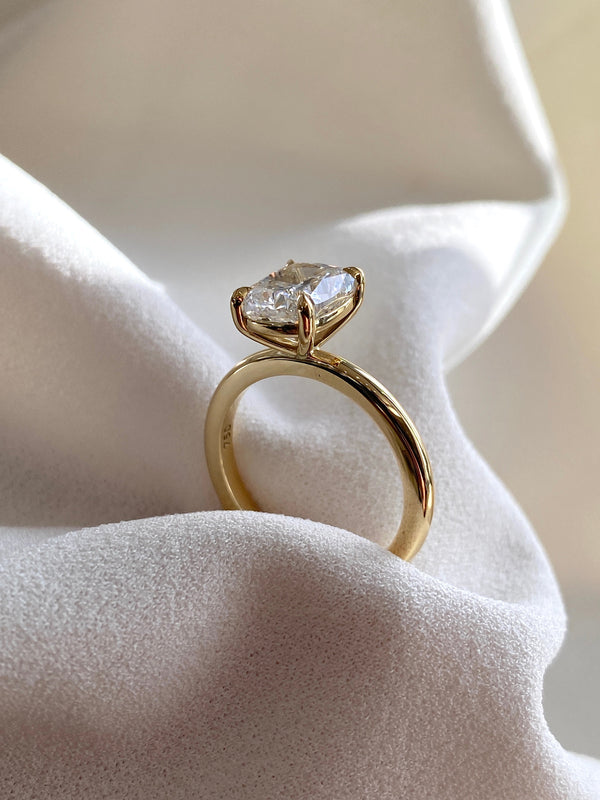 Solitaire-Cushion Lab Grown Diamond Engagement Ring - Solitaire-Oval Lab Grown Diamond Engagement Ring