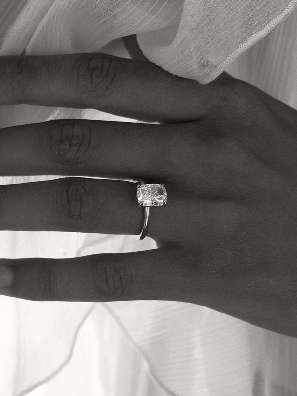 Solitaire-Cushion Lab Grown Diamond Engagement Ring - Solitaire-Oval Lab Grown Diamond Engagement Ring