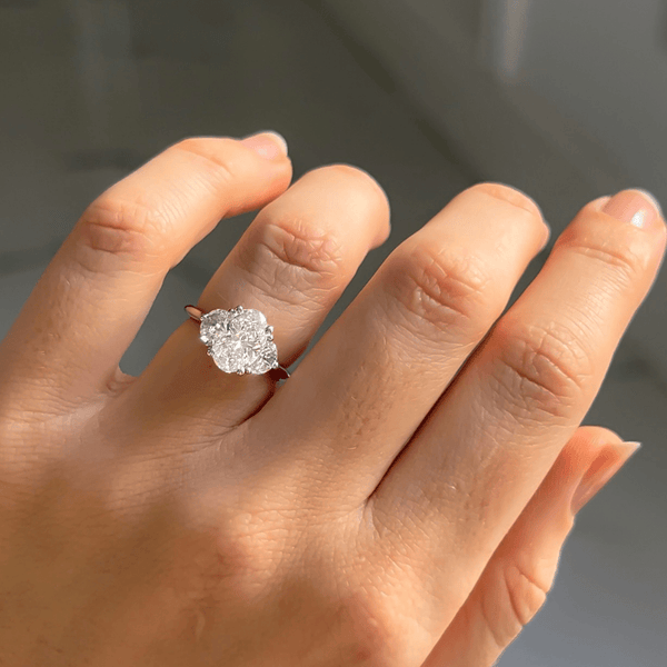 Three Stone-Oval Lab Grown Diamond Engagement Ring - Three Stone-Oval Lab Grown Diamond Engagement Ring