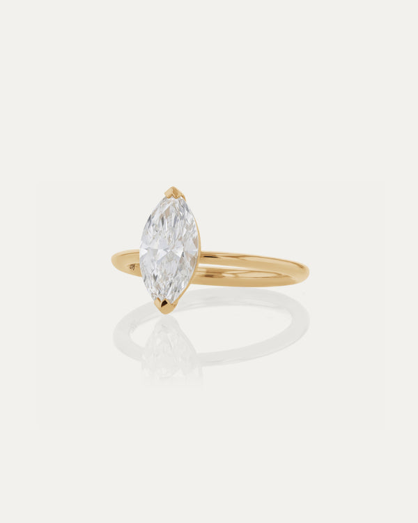Solitaire-Marquise Lab Grown Diamond Engagement Ring - Solitaire-Oval Lab Grown Diamond Engagement Ring