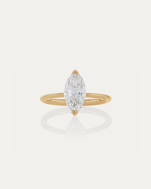 Solitaire-Marquise Lab Grown Diamond Engagement Ring - Solitaire-Oval Lab Grown Diamond Engagement Ring