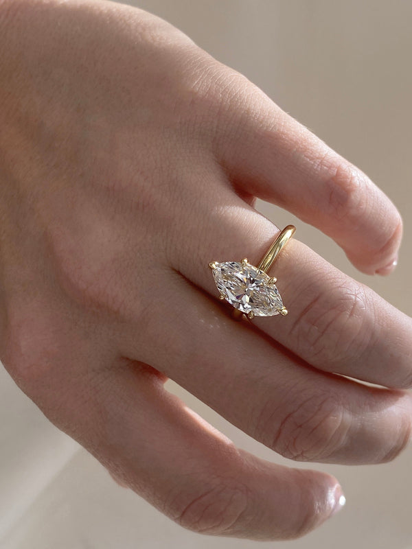 Solitaire-Marquise Lab Grown Diamond Engagement Ring - Solitaire-Oval Lab Grown Diamond Engagement Ring