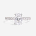 Solitaire & Hidden Halo-1.70 CT Oval Lab Grown Diamond Engagement Ring