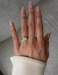 Solitaire Rapture & Pave Band- Oval Lab Grown Diamond Bridal Set