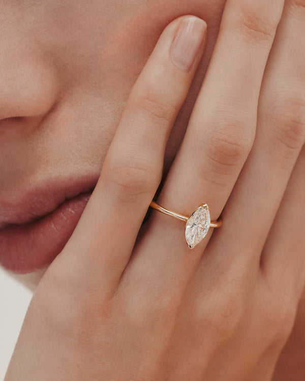 Solitaire-Marquise Lab Grown Diamond Engagement Ring - Solitaire-Oval Lab Grown Diamond Engagement Ring