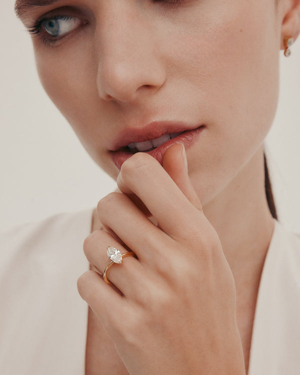 Solitaire-Marquise Lab Grown Diamond Engagement Ring - Solitaire-Oval Lab Grown Diamond Engagement Ring