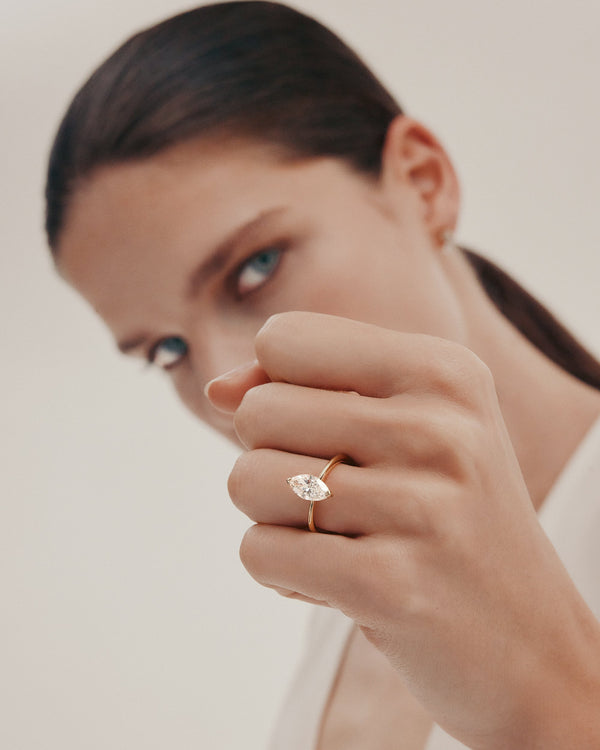 Solitaire-Marquise Lab Grown Diamond Engagement Ring - Solitaire-Oval Lab Grown Diamond Engagement Ring