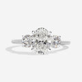 Three Stone-1.5 CT Oval Lab Grown Diamond Engagement Ring
