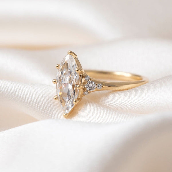 Cluster-2.0 CT Marquise Lab Grown Diamond Engagement Ring - Cluster-2.0 CT Marquise Lab Grown Diamond Engagement Ring