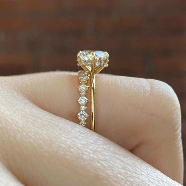 Hidden Halo-Round Lab Grown Diamond Engagement Ring - Solitaire-Oval Lab Grown Diamond Engagement Ring