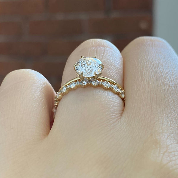 Hidden Halo-Round Lab Grown Diamond Engagement Ring - Solitaire-Oval Lab Grown Diamond Engagement Ring