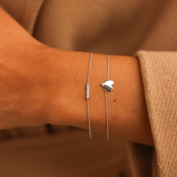 Diamond Bar-0.06 CT Round Lab Grown Diamond Bracelets - Solitaire Bezel-1.0 CT Oval Lab Grown Diamond Bracelets