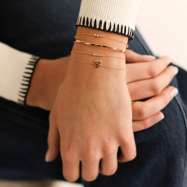 Diamond Bar-0.06 CT Round Lab Grown Diamond Bracelets - Solitaire Bezel-1.0 CT Oval Lab Grown Diamond Bracelets
