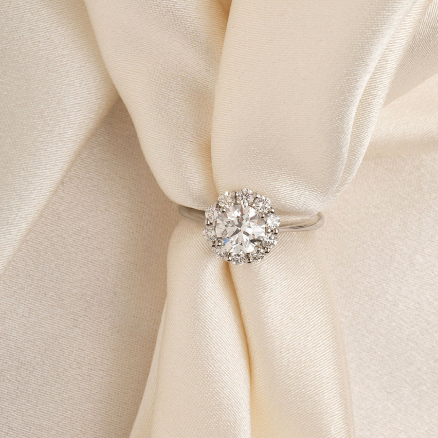 Halo-1.0 CT Round Lab Grown Diamond Engagement Ring