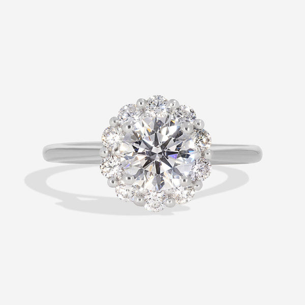 Halo-1.0 CT Round Lab Grown Diamond Engagement Ring - Halo-1.0 CT Round Lab Grown Diamond Engagement Ring