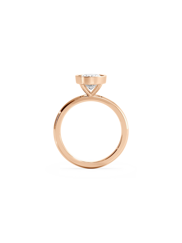 Solitaire & Bezel-Oval Lab Grown Diamond Engagement Ring - Solitaire-Oval Lab Grown Diamond Engagement Ring