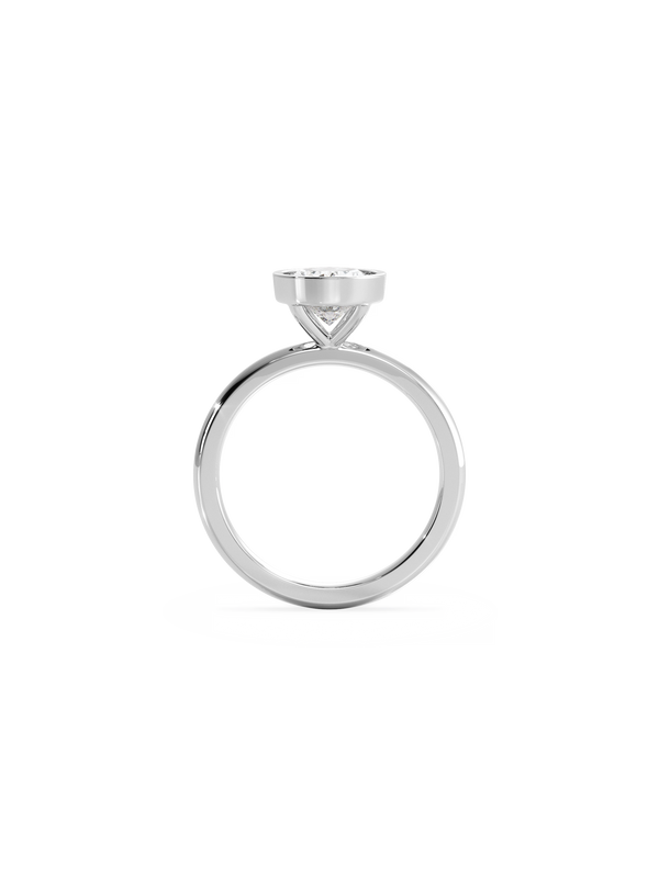 Solitaire & Bezel-Oval Lab Grown Diamond Engagement Ring - Solitaire-Oval Lab Grown Diamond Engagement Ring