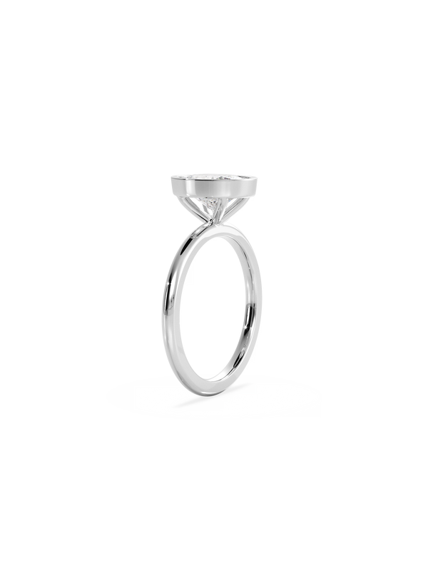 Solitaire & Bezel-Oval Lab Grown Diamond Engagement Ring - Solitaire-Oval Lab Grown Diamond Engagement Ring