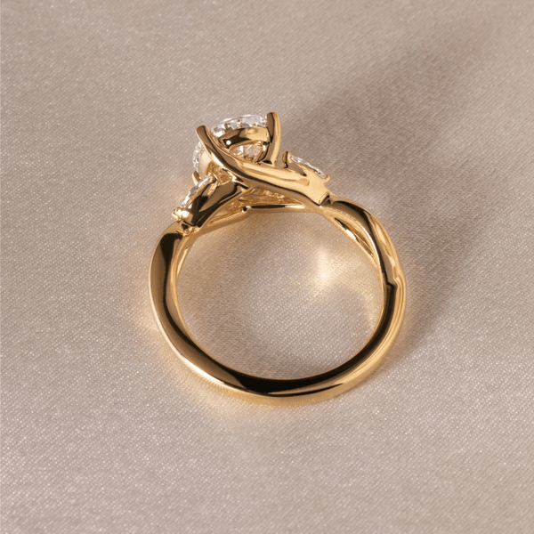 Cluster & Criss Cross-Oval Lab Grown Diamond Engagement Ring - Solitaire-Oval Lab Grown Diamond Engagement Ring