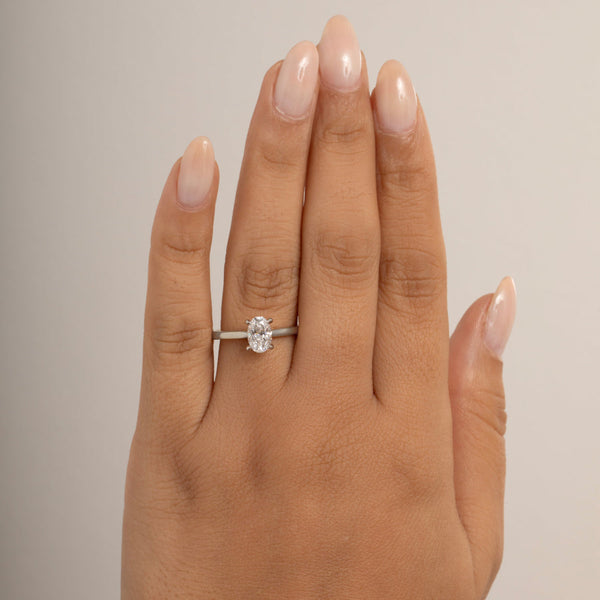 Solitaire-0.75 CT Oval Lab Grown Diamond Engagement Ring - Solitaire-0.75 CT Oval Lab Grown Diamond Engagement Ring