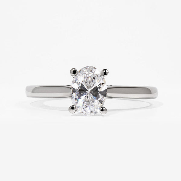 Solitaire-0.75 CT Oval Lab Grown Diamond Engagement Ring - Solitaire-0.75 CT Oval Lab Grown Diamond Engagement Ring