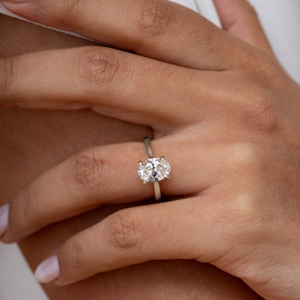 Solitaire-2.0 CT Oval Lab Grown Diamond Engagement Ring - Solitaire-2.0 CT Oval Lab Grown Diamond Engagement Ring
