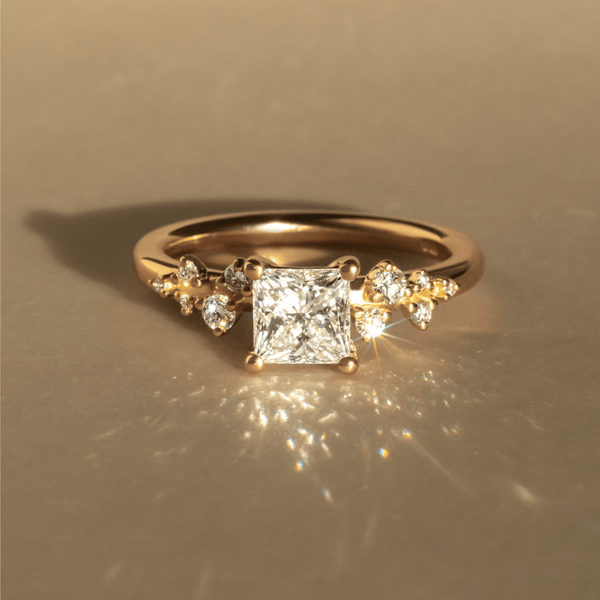 Cluster-Princess Lab Grown Diamond Engagement Ring - Solitaire-Oval Lab Grown Diamond Engagement Ring