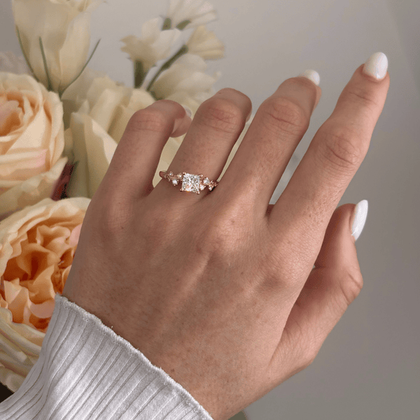 Cluster-Princess Lab Grown Diamond Engagement Ring - Solitaire-Oval Lab Grown Diamond Engagement Ring