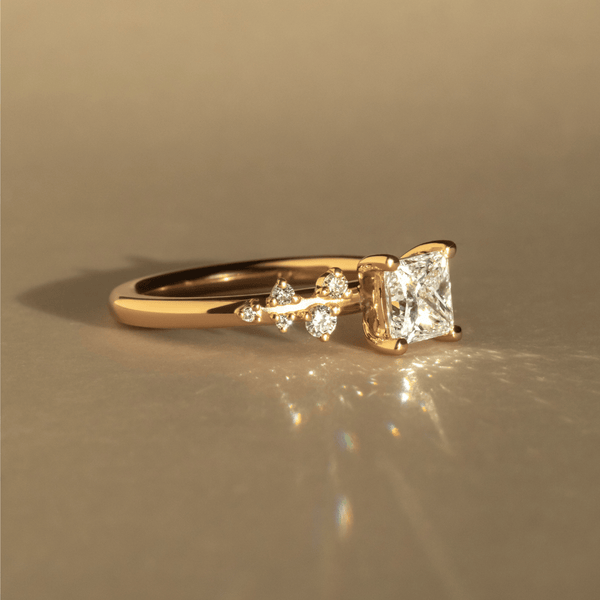 Cluster-Princess Lab Grown Diamond Engagement Ring - Solitaire-Oval Lab Grown Diamond Engagement Ring