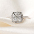 Halo-1.0 Cushion Lab Grown Diamond Engagement Ring