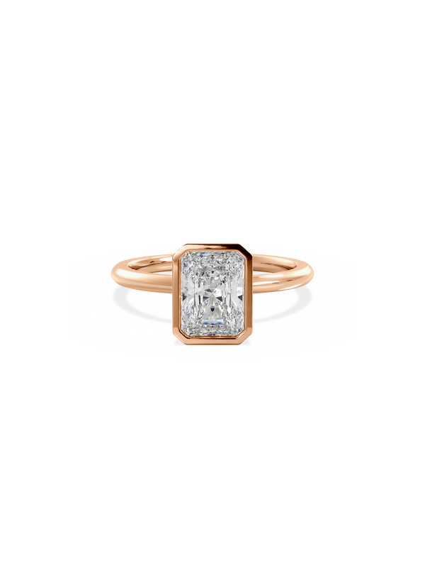 Solitaire & Bezel-Radiant Lab Grown Diamond Engagement Ring - Solitaire-Oval Lab Grown Diamond Engagement Ring