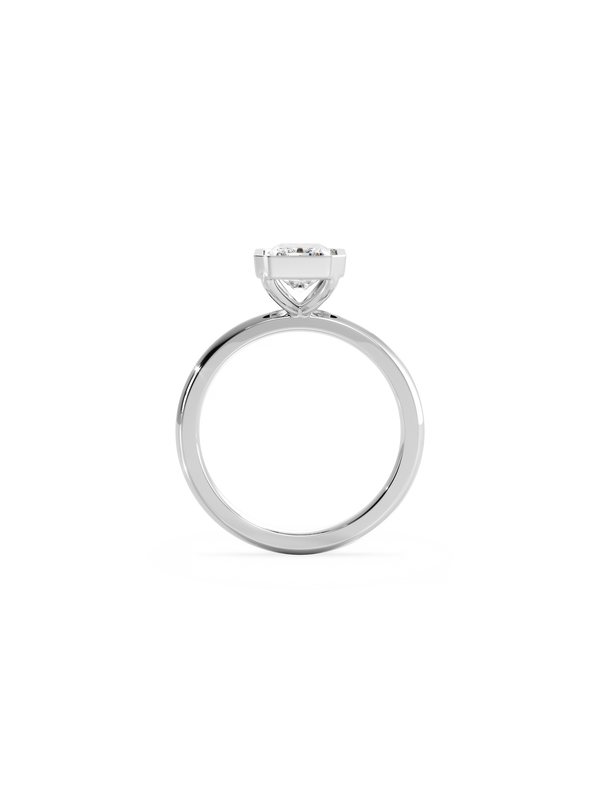 Solitaire & Bezel-Radiant Lab Grown Diamond Engagement Ring - Solitaire-Oval Lab Grown Diamond Engagement Ring