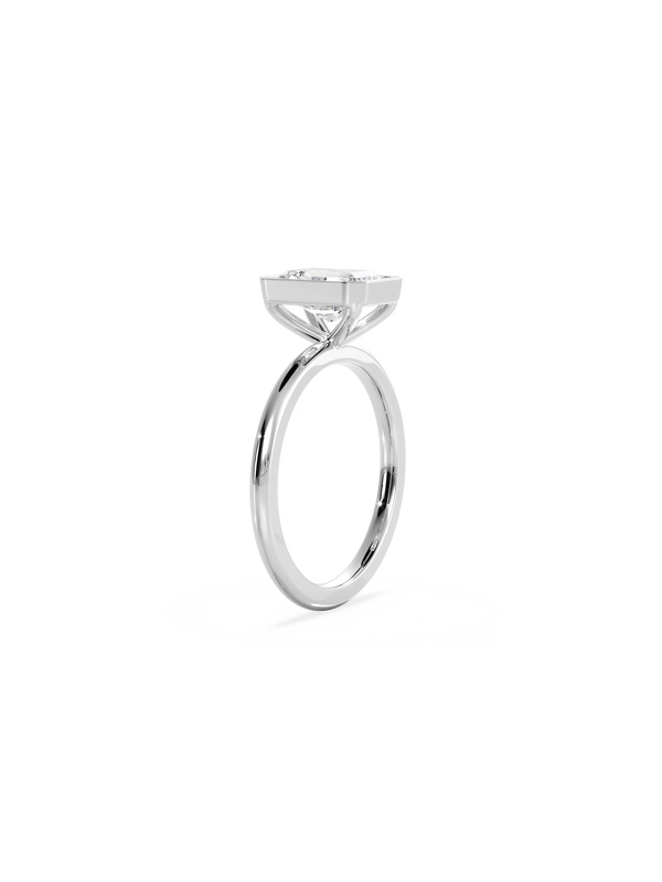 Solitaire & Bezel-Radiant Lab Grown Diamond Engagement Ring - Solitaire-Oval Lab Grown Diamond Engagement Ring