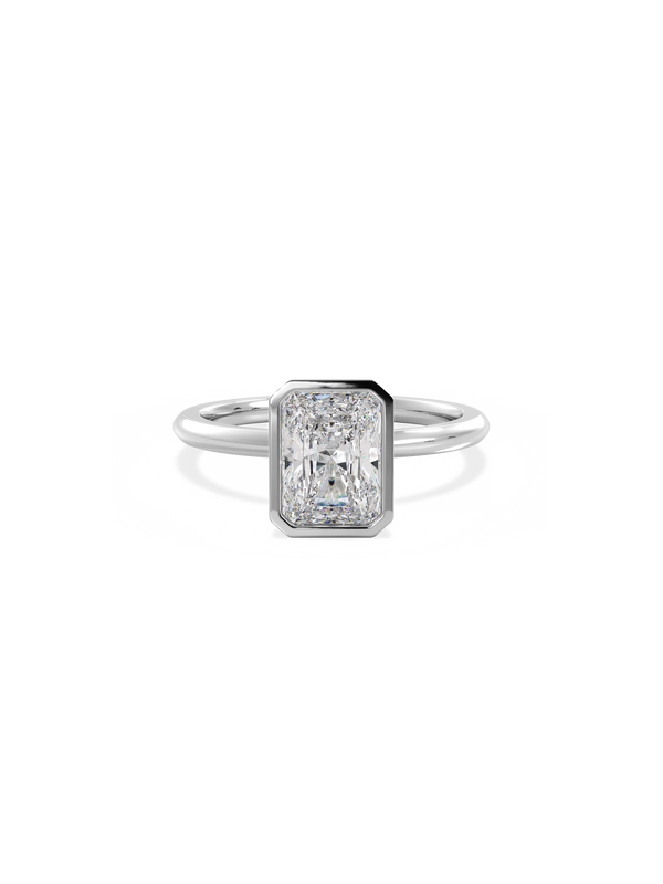 Solitaire & Bezel-Radiant Lab Grown Diamond Engagement Ring - Solitaire-Oval Lab Grown Diamond Engagement Ring