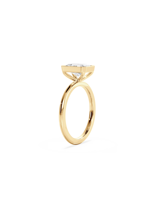 Solitaire & Bezel-Radiant Lab Grown Diamond Engagement Ring - Solitaire-Oval Lab Grown Diamond Engagement Ring