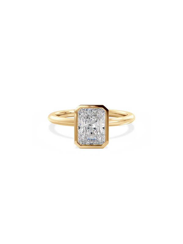 Solitaire & Bezel-Radiant Lab Grown Diamond Engagement Ring - Solitaire-Oval Lab Grown Diamond Engagement Ring