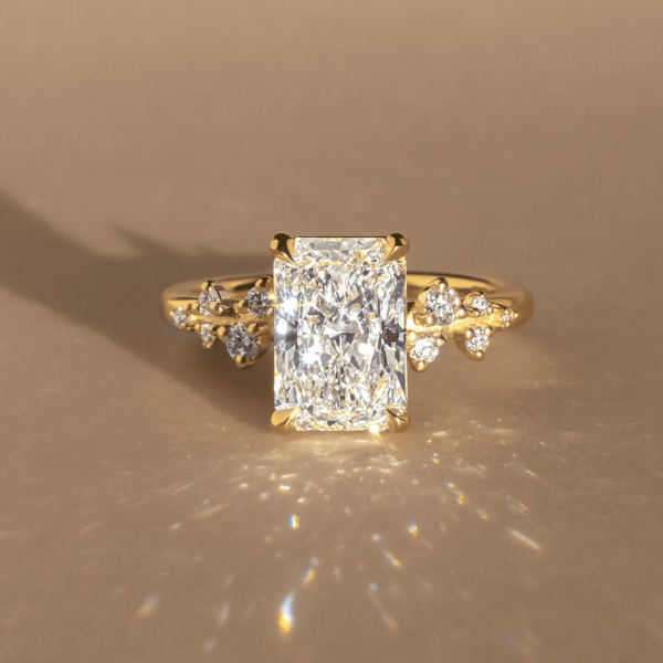 Cluster-Radiant Lab Grown Diamond Engagement Ring - Solitaire-Oval Lab Grown Diamond Engagement Ring
