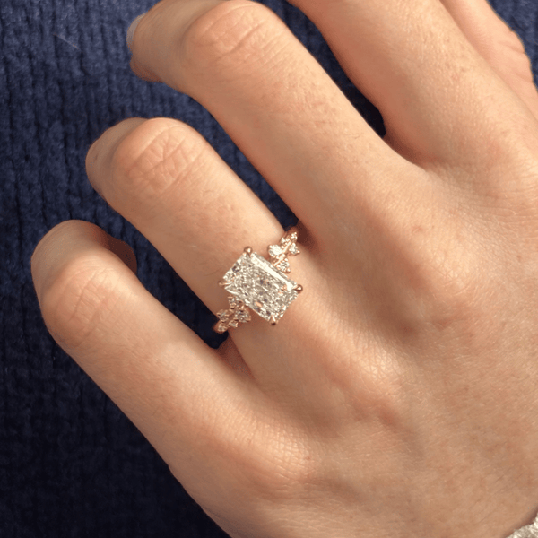 Cluster-Radiant Lab Grown Diamond Engagement Ring - Solitaire-Oval Lab Grown Diamond Engagement Ring