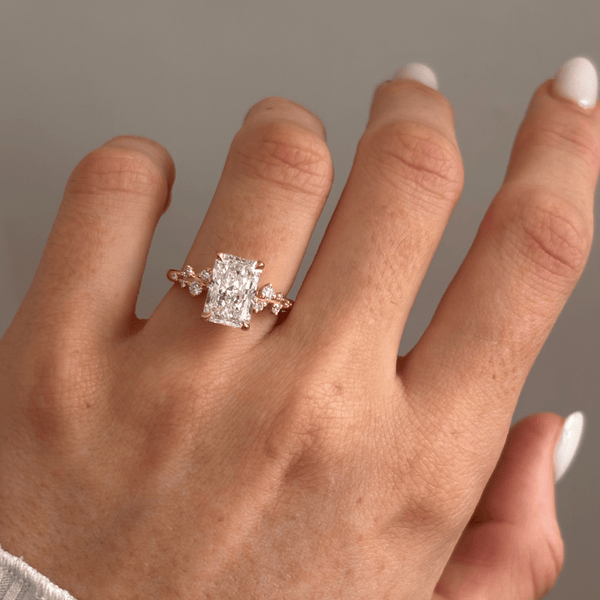 Cluster-Radiant Lab Grown Diamond Engagement Ring - Solitaire-Oval Lab Grown Diamond Engagement Ring