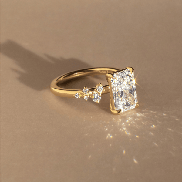 Cluster-Radiant Lab Grown Diamond Engagement Ring - Solitaire-Oval Lab Grown Diamond Engagement Ring