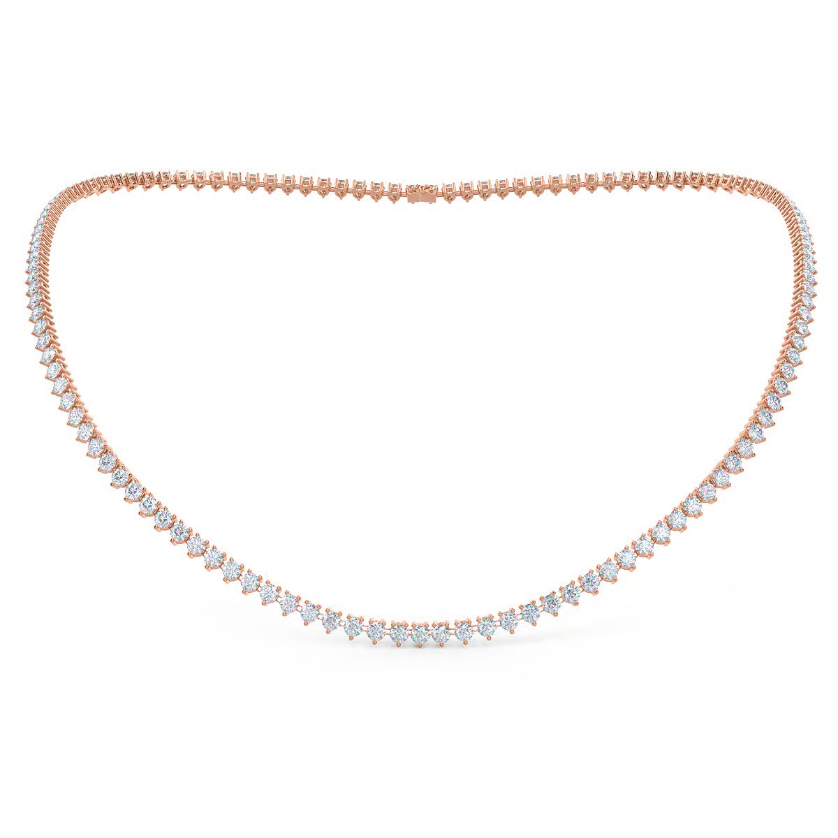 Three Prong Tennis Necklace
