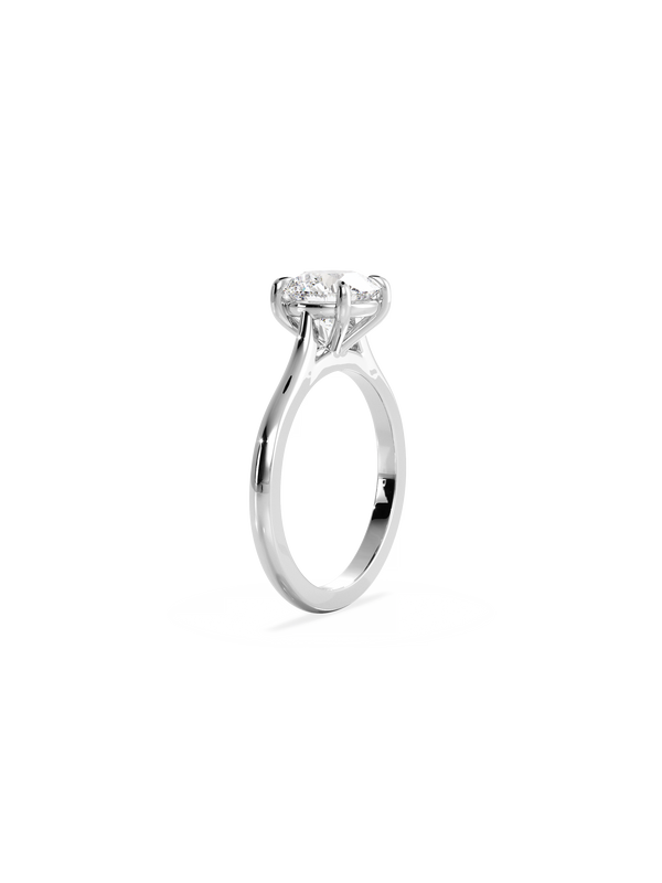 Solitaire & Cathedral-Round Lab Grown Diamond Engagement Ring - Solitaire-Oval Lab Grown Diamond Engagement Ring